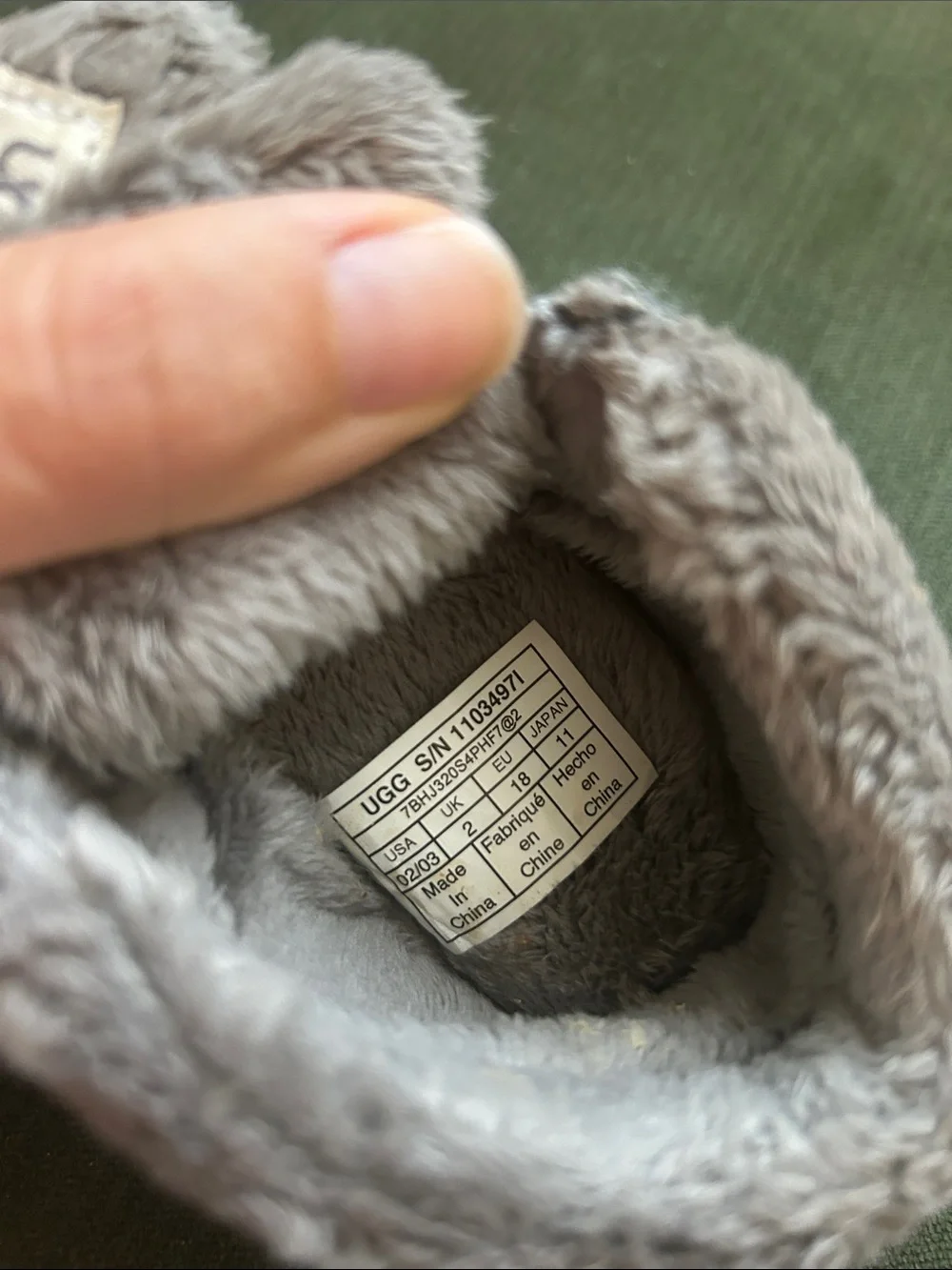 UGG Kids Plush Grey Fuzzy Slip-On Booties